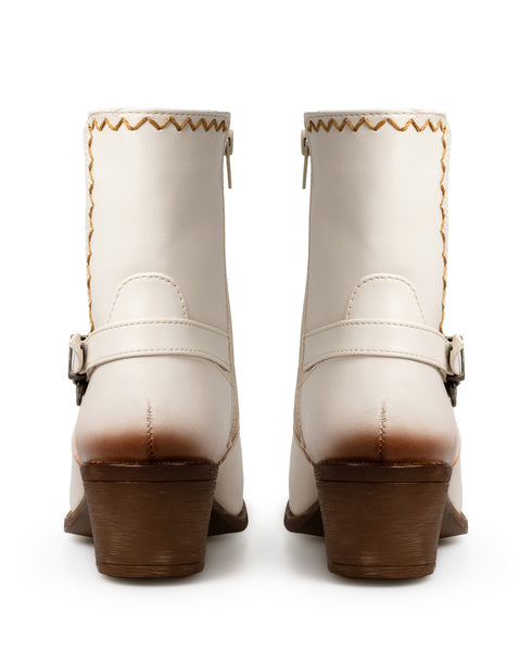 Botín Vaquero Latte Western Hebilla 8062